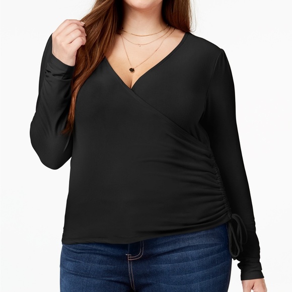 NWOT - Planet Gold Trendy Plus Size Faux-Wrap Top - Picture 2 of 5